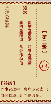 土地公灵签第2签
