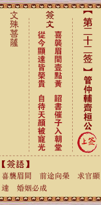 文殊菩萨灵签第22签