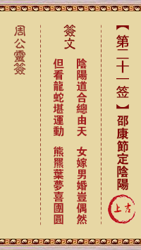 周公灵签第21签