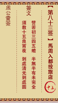 周公灵签第83签